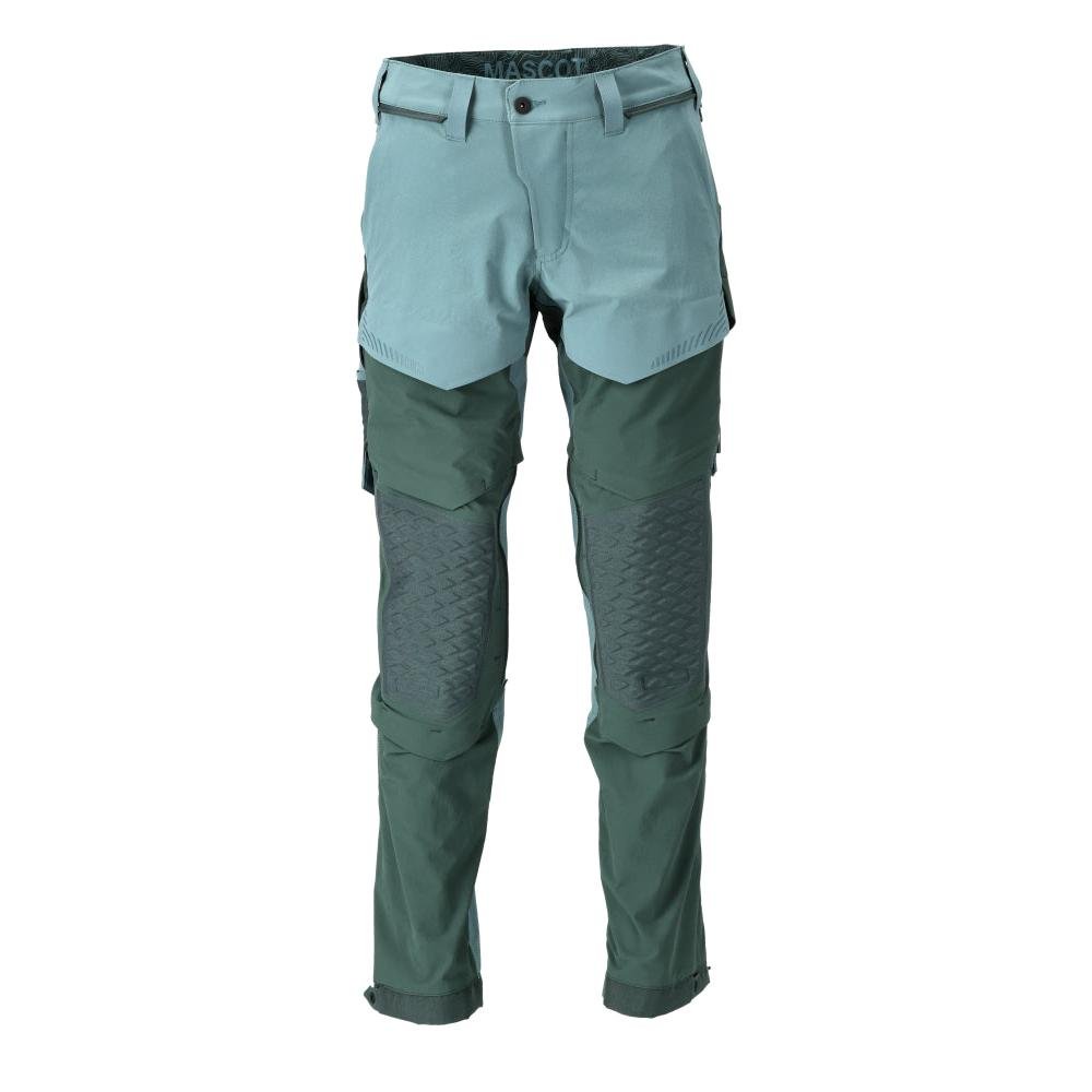 Hose, Knietaschen, Stretch, leicht Hose, helles waldgrün/waldgrün