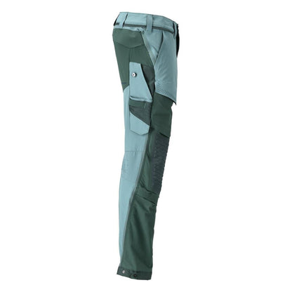 Hose, Knietaschen, Stretch, leicht Hose, helles waldgrün/waldgrün