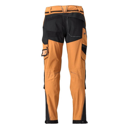 Hose, Knietaschen, Stretch, leicht Hose, nussbraun/schwarz