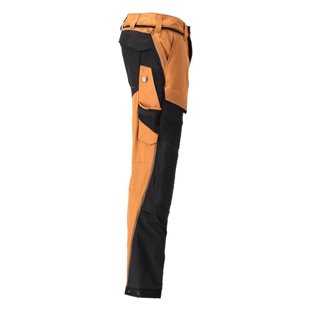 Hose, Knietaschen, Stretch, leicht Hose, nussbraun/schwarz