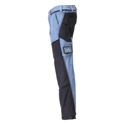 Pantaloni, tasche al ginocchio, elasticizzati, pantaloni leggeri, blu pietra/blu nero
