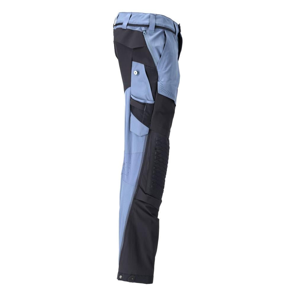 Pantaloni, tasche al ginocchio, elasticizzati, pantaloni leggeri, blu pietra/blu nero