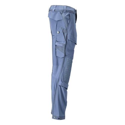 Pantalon, poches genoux, stretch, pantalon léger, bleu pierre