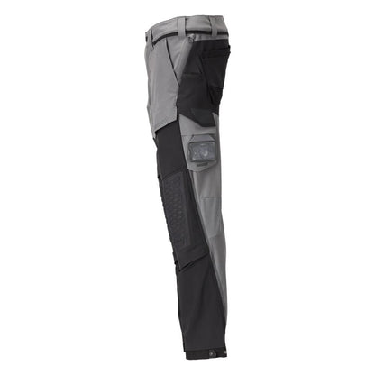 Hose, Knietaschen, Stretch, leicht Hose, anthrazitgrau/schwarz
