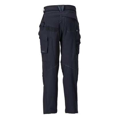 Pantaloni con tasche al ginocchio, pantaloni da donna, nero-blu