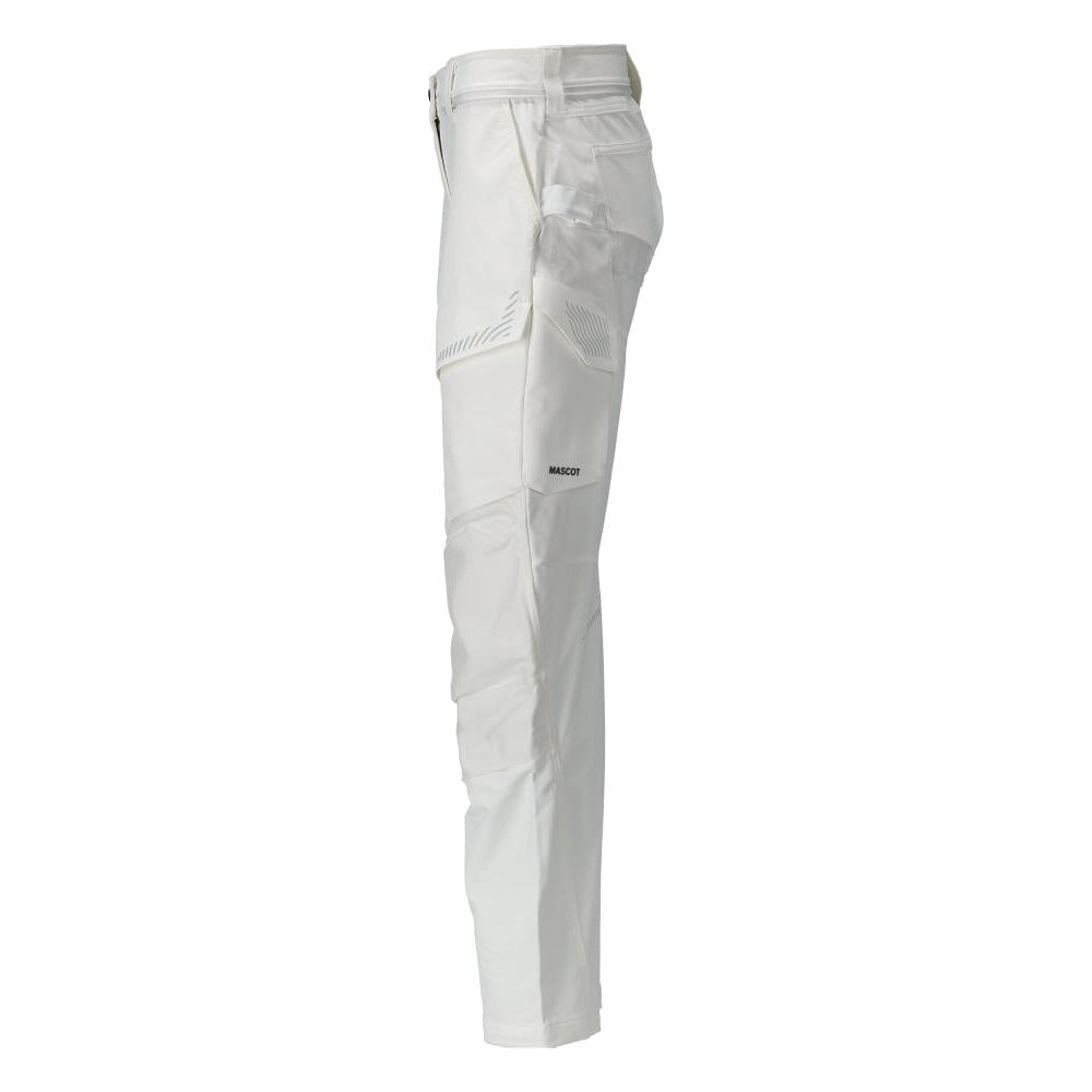 Pantaloni con tasche al ginocchio, pantaloni da donna, bianco
