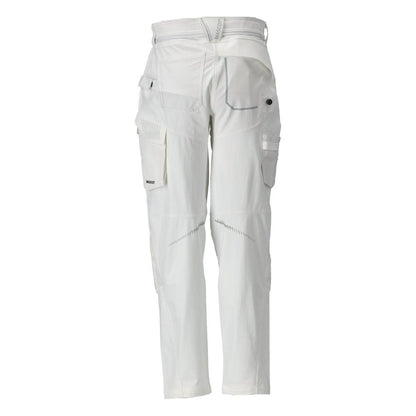 Pantaloni con tasche al ginocchio, pantaloni da donna, bianco