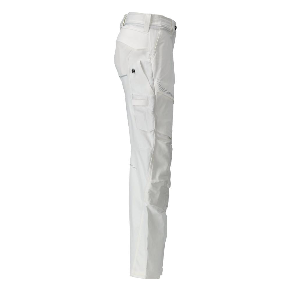 Pantaloni con tasche al ginocchio, pantaloni da donna, bianco