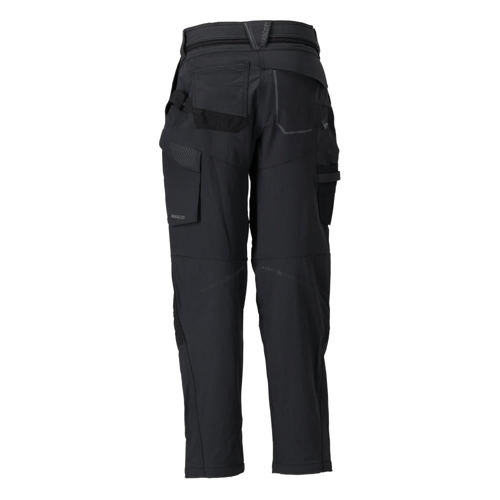 Pantalon avec poches genoux, pantalon femme, noir
