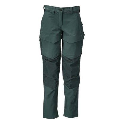 Pantalon avec poches genoux, pantalon femme, vert forêt