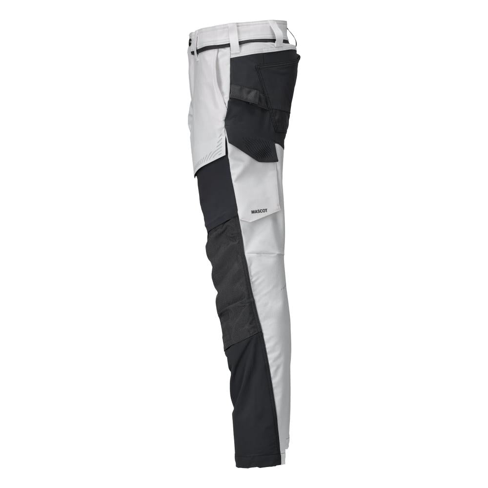 Hose mit Knietaschen, ULTIMATE STRETCH Hose, weiss/Anthrazitgrau