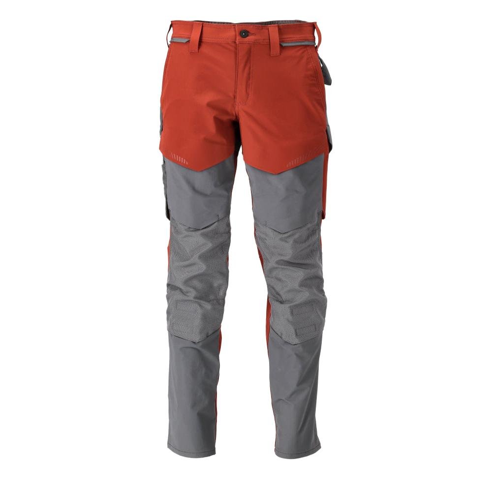 Pantaloni con tasche al ginocchio, pantaloni ULTIMATE STRETCH, colore rosso autunno/grigio antracite