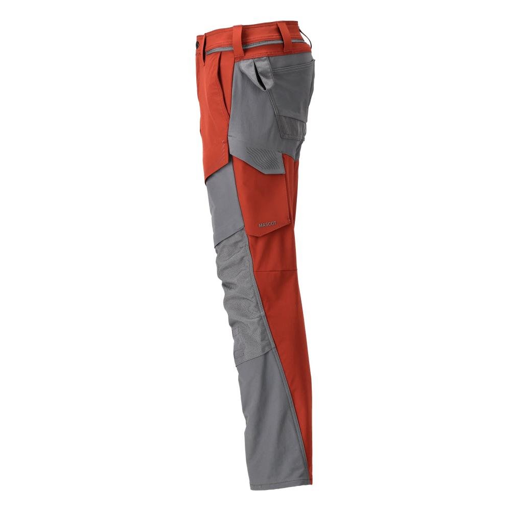 Pantaloni con tasche al ginocchio, pantaloni ULTIMATE STRETCH, colore rosso autunno/grigio antracite