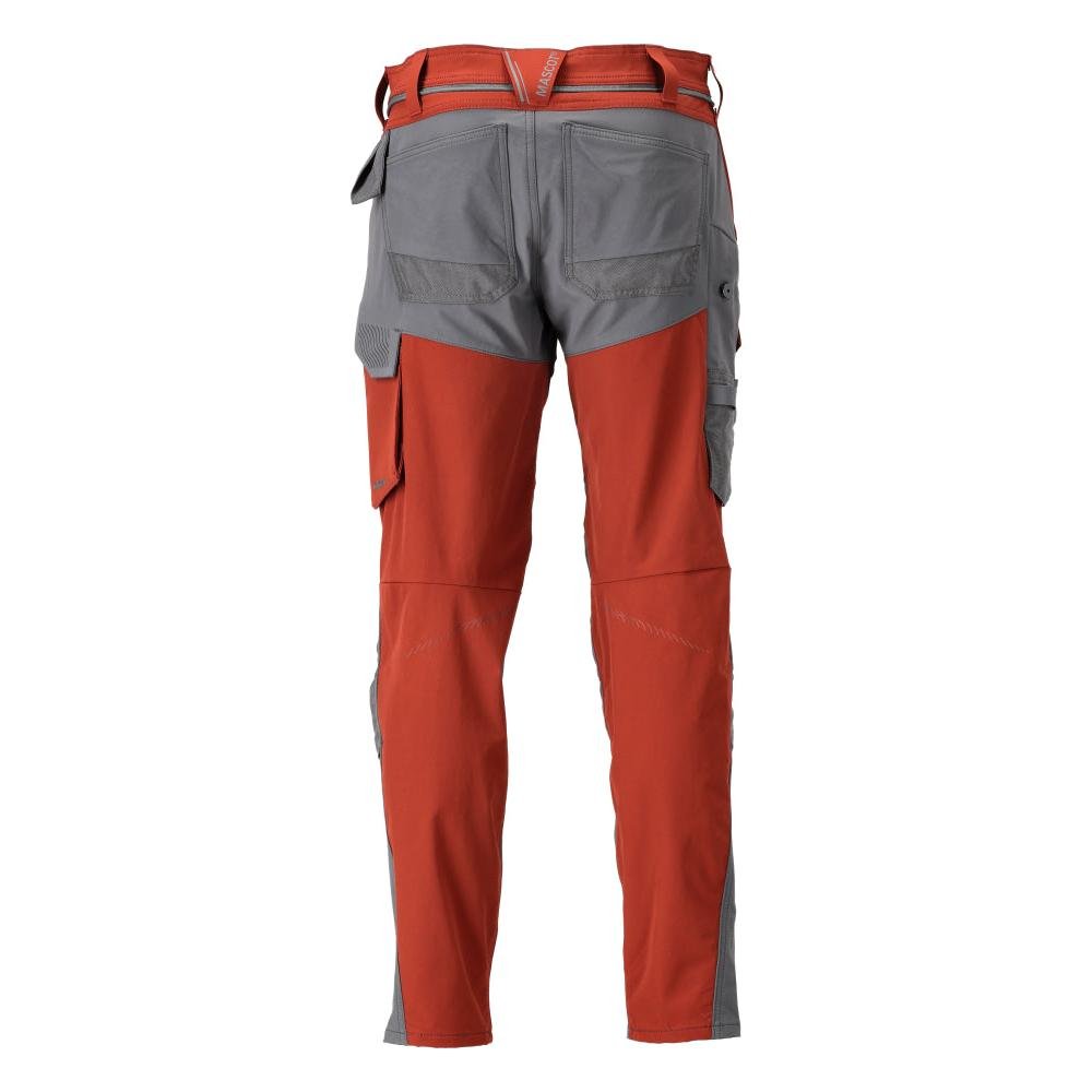 Pantaloni con tasche al ginocchio, pantaloni ULTIMATE STRETCH, colore rosso autunno/grigio antracite
