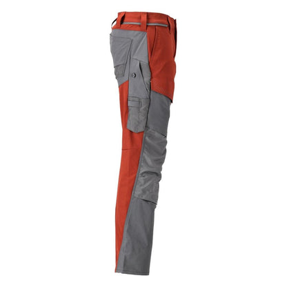 Pantaloni con tasche al ginocchio, pantaloni ULTIMATE STRETCH, colore rosso autunno/grigio antracite