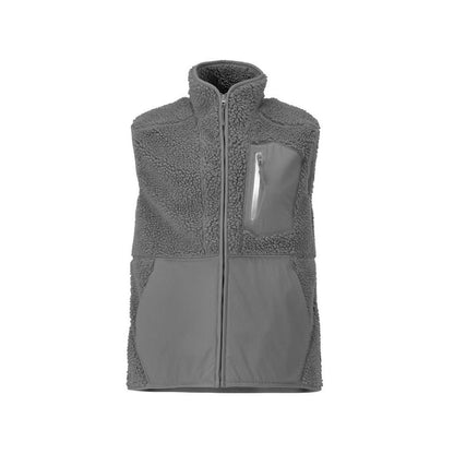 Gilet in pelliccia di fibra con gilet termico con cerniera