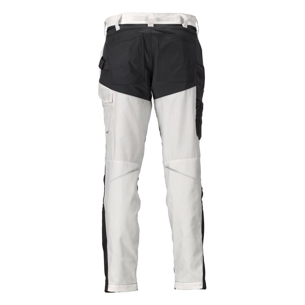 Hose mit Knietaschen Hose, weiss/Anthrazitgrau
