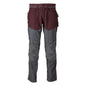 Pantaloni con tasche al ginocchio, colore bordeaux/grigio antracite