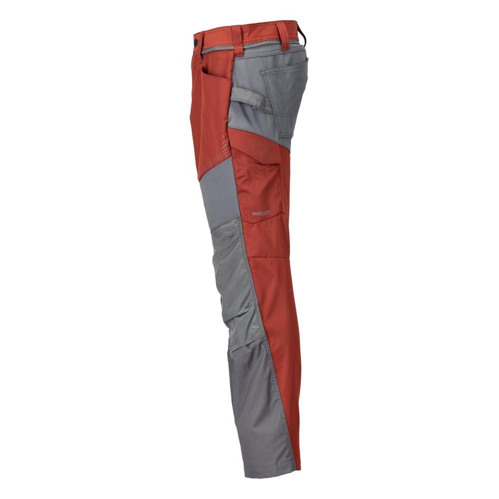Pantalon avec poches genoux, rouge automne/gris anthracite