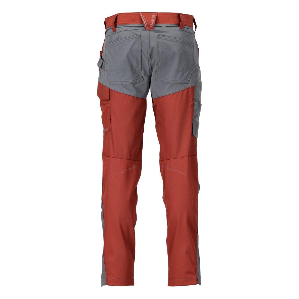 Pantalon avec poches genoux, rouge automne/gris anthracite
