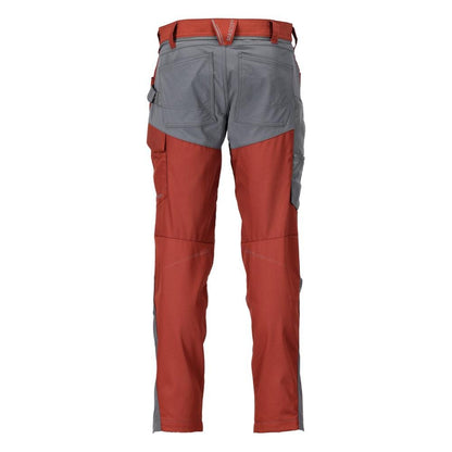 Pantalon avec poches genoux, rouge automne/gris anthracite