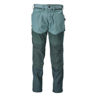 Pantalon avec poches genoux, vert forêt clair/vert forêt