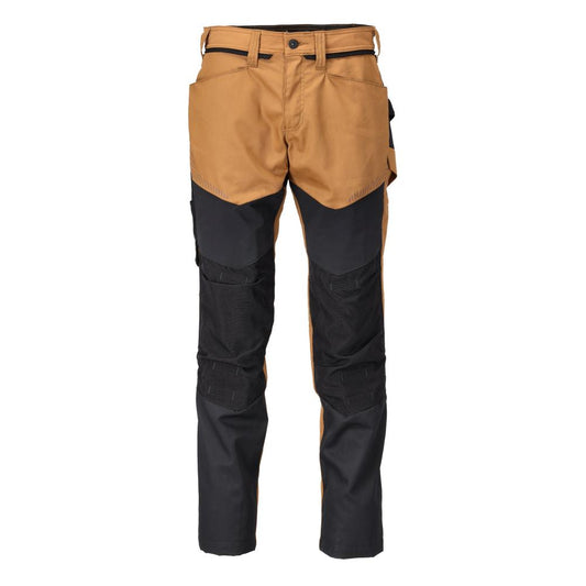 Pantaloni con tasche al ginocchio, colore marrone nocciola/nero