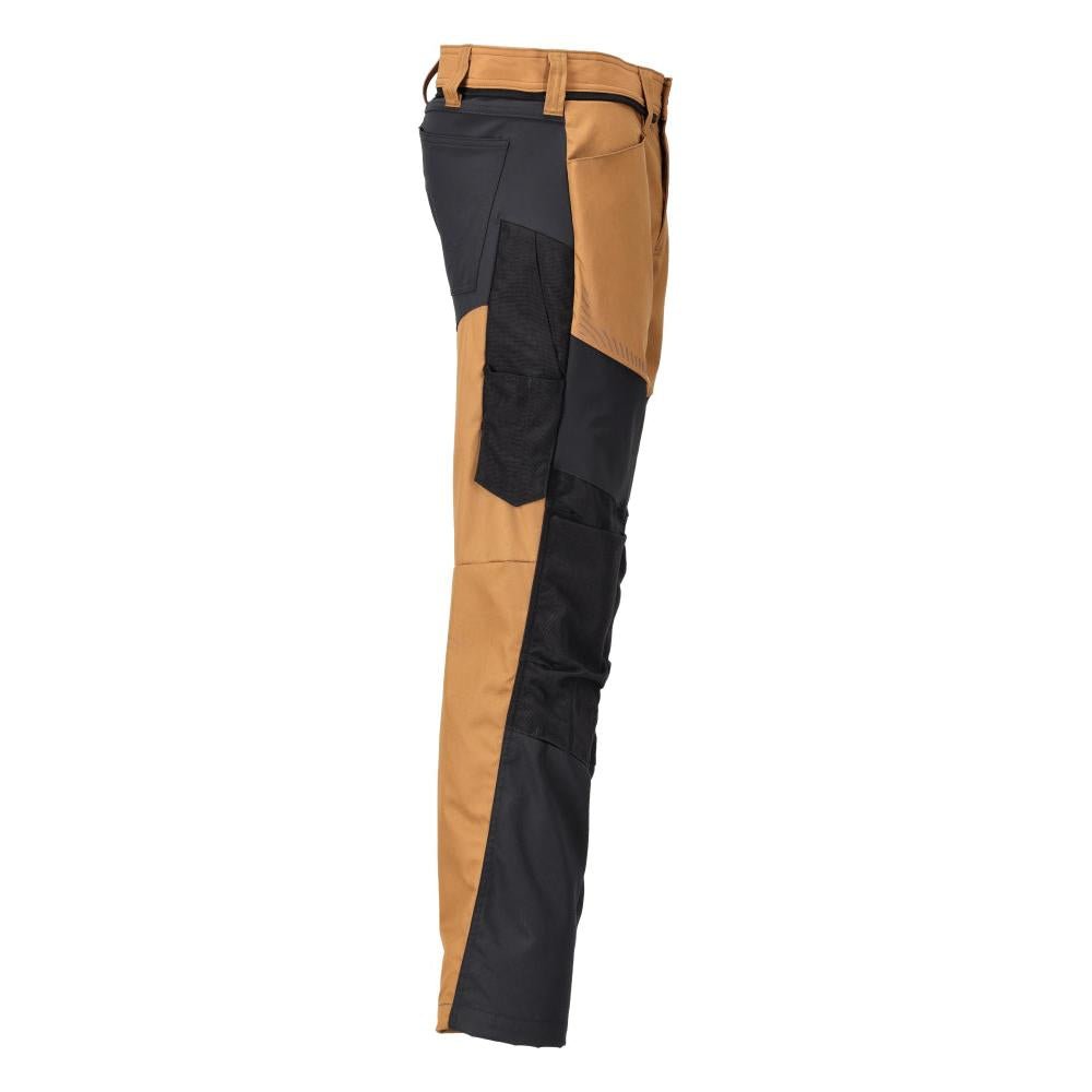 Pantaloni con tasche al ginocchio, colore marrone nocciola/nero