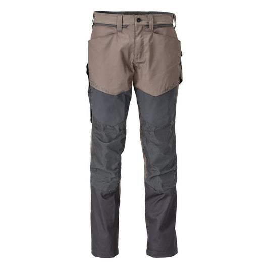 Pantaloni con tasche al ginocchio, colore beige sabbia scuro/grigio antracite