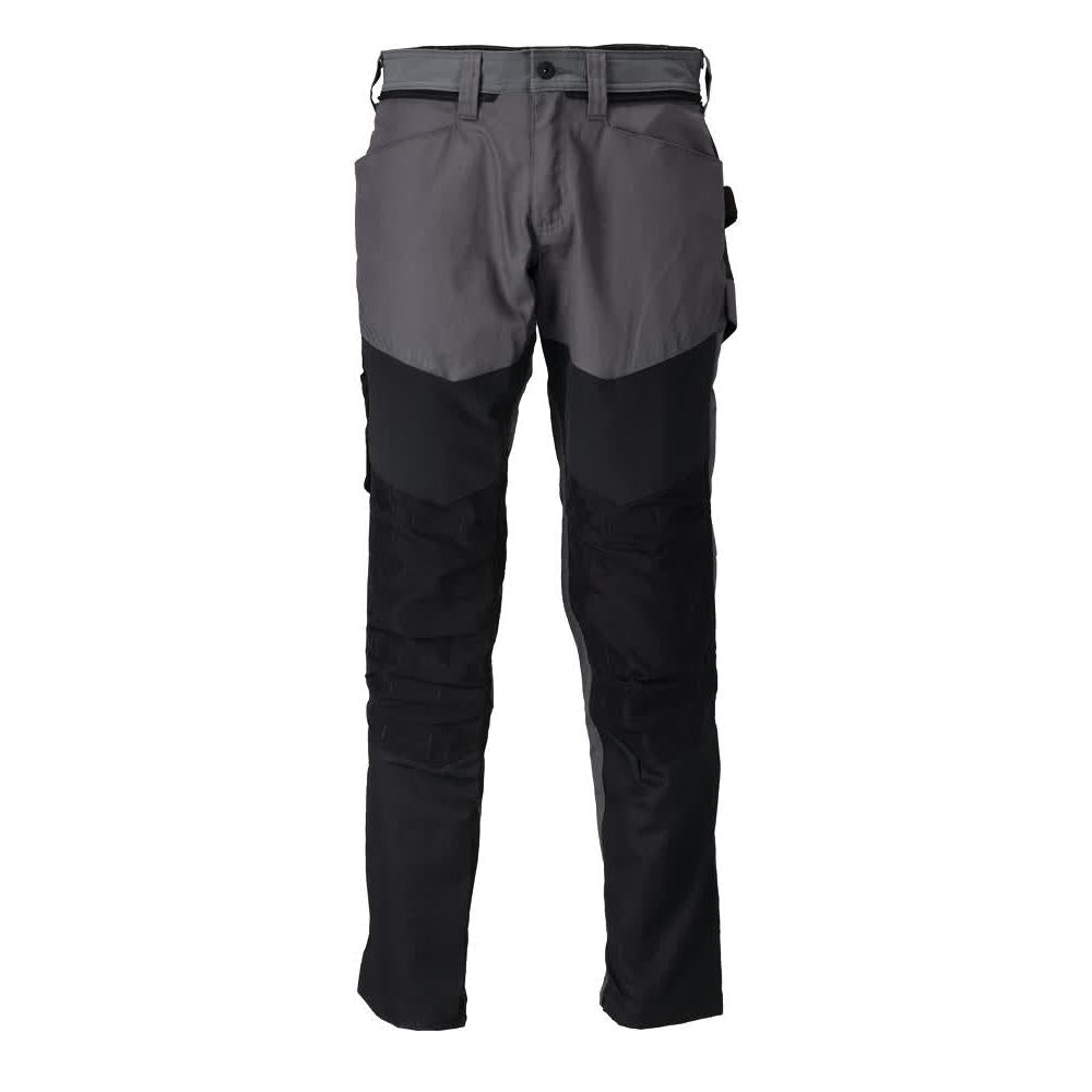 Pantalon avec poches genoux, gris anthracite/noir