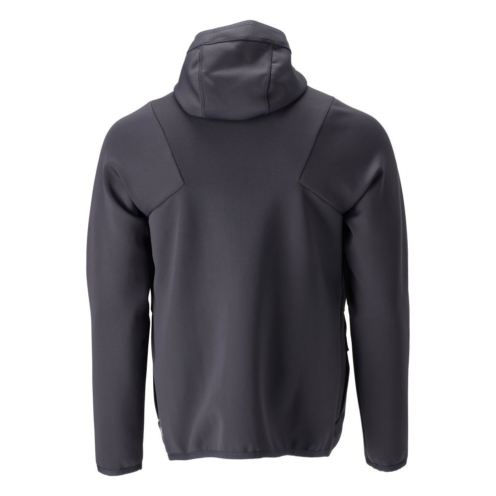Pull polaire, capuche, veste micropolaire zippée, noir-bleu