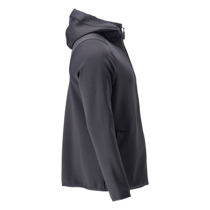 Pull polaire, capuche, veste micropolaire zippée, noir-bleu