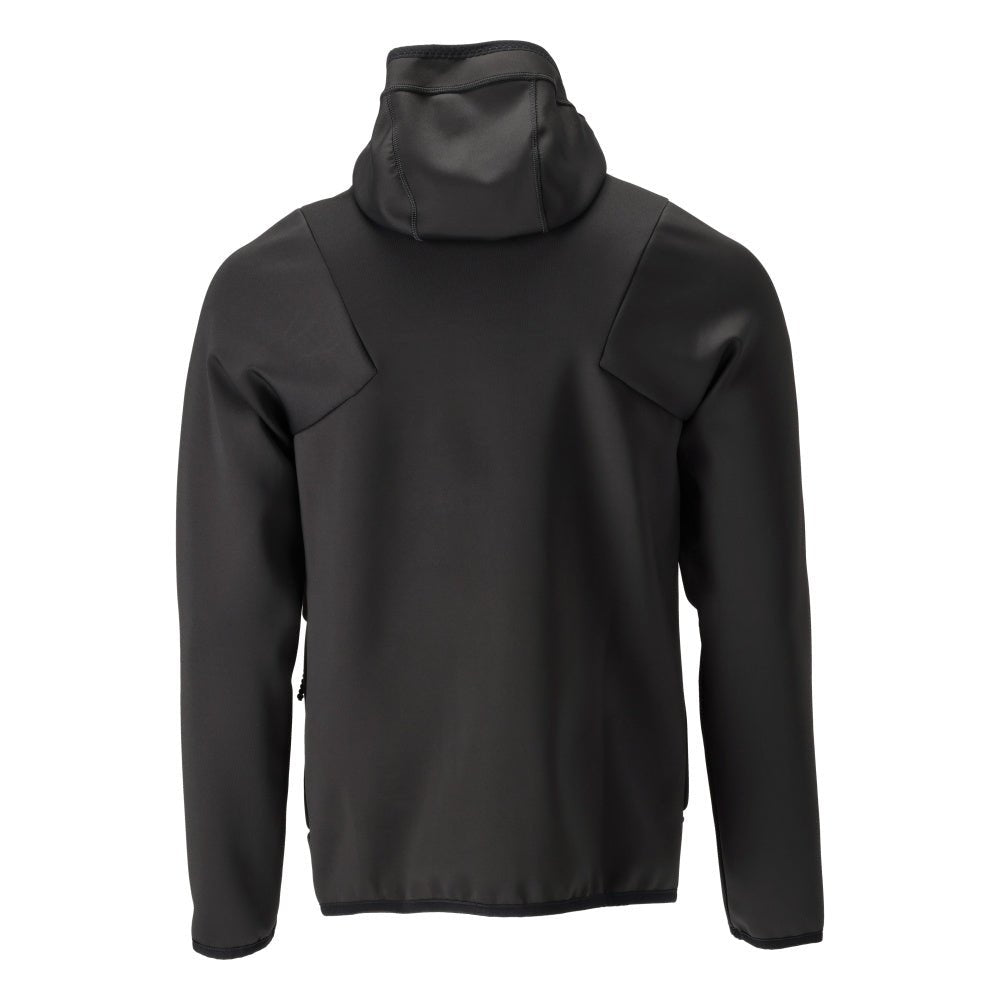 Fleecepullover, Kapuze, Reißverschluss Microfleecejacke, schwarz