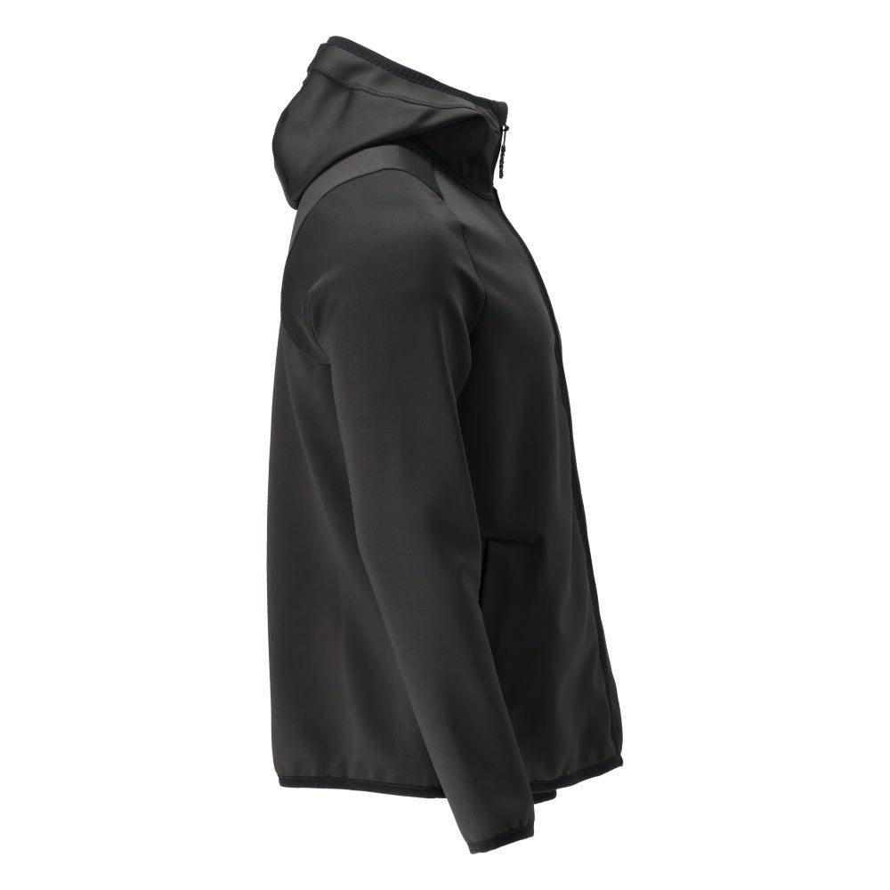 Fleecepullover, Kapuze, Reißverschluss Microfleecejacke, schwarz