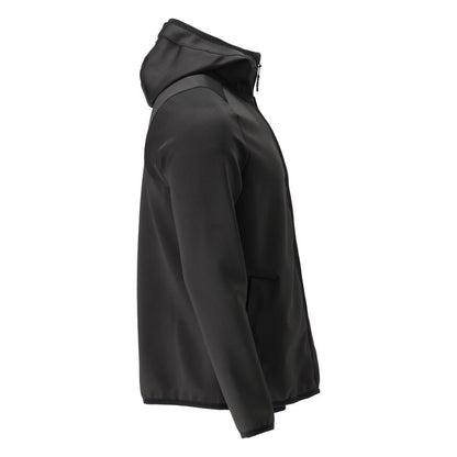 Fleecepullover, Kapuze, Reißverschluss Microfleecejacke, schwarz