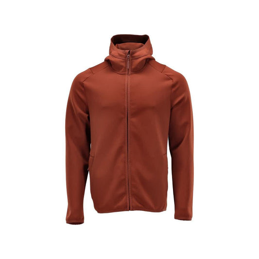 Fleecepullover, Kapuze, Reißverschluss Microfleecejacke, Herbstrot