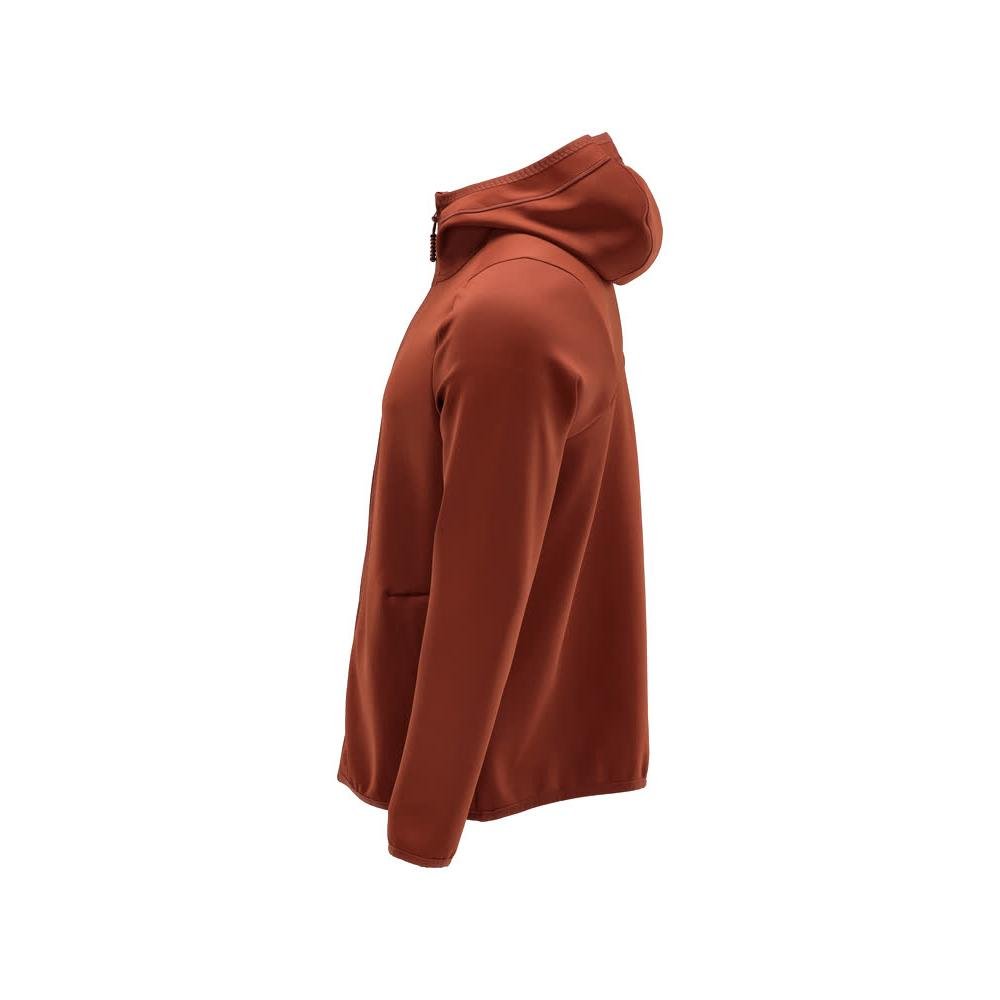 Fleecepullover, Kapuze, Reißverschluss Microfleecejacke, Herbstrot