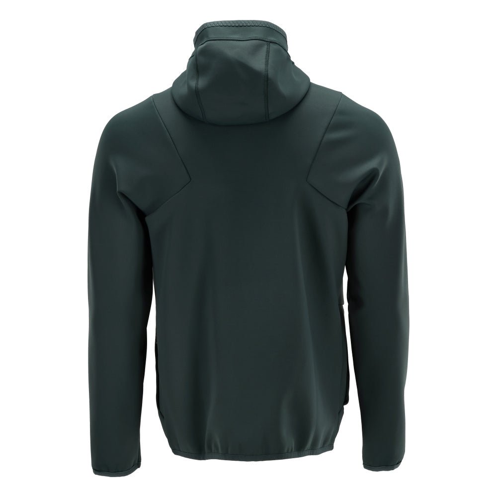 Maglia in felpa, cappuccio, giacca in micropile con zip, verde bosco