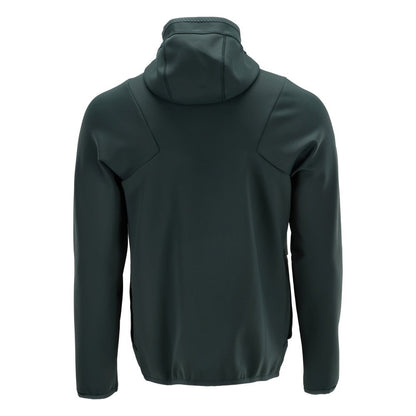 Maglia in felpa, cappuccio, giacca in micropile con zip, verde bosco