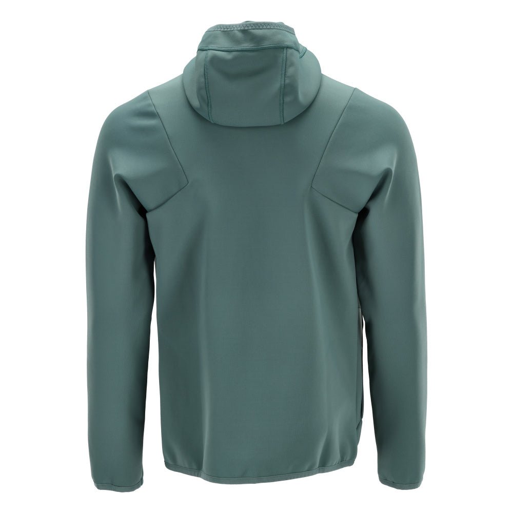 Maglia in felpa, cappuccio, giacca in micropile con zip, verde bosco chiaro