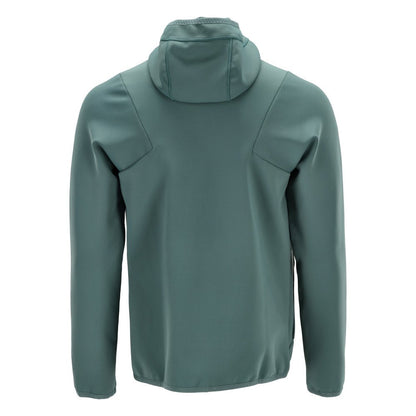 Maglia in felpa, cappuccio, giacca in micropile con zip, verde bosco chiaro