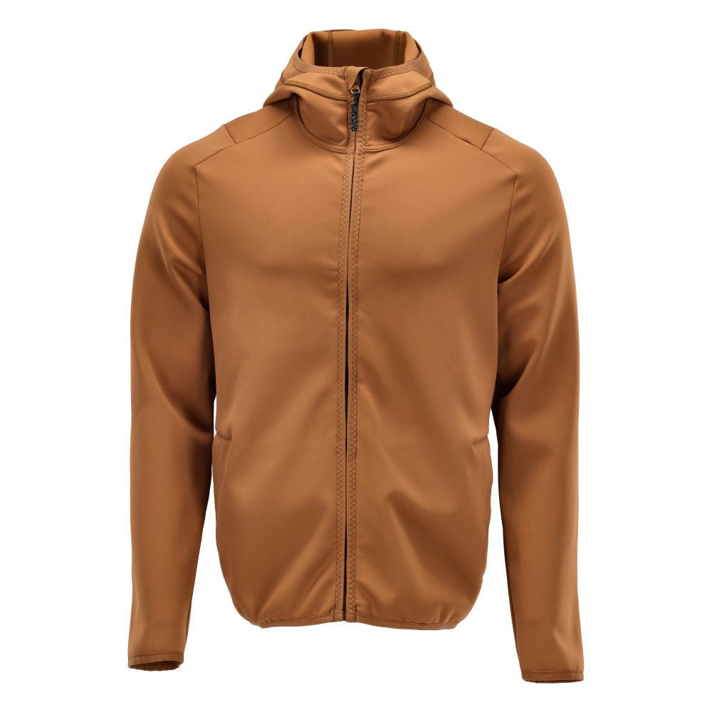 Pull polaire, capuche, veste micropolaire zippée, marron noisette