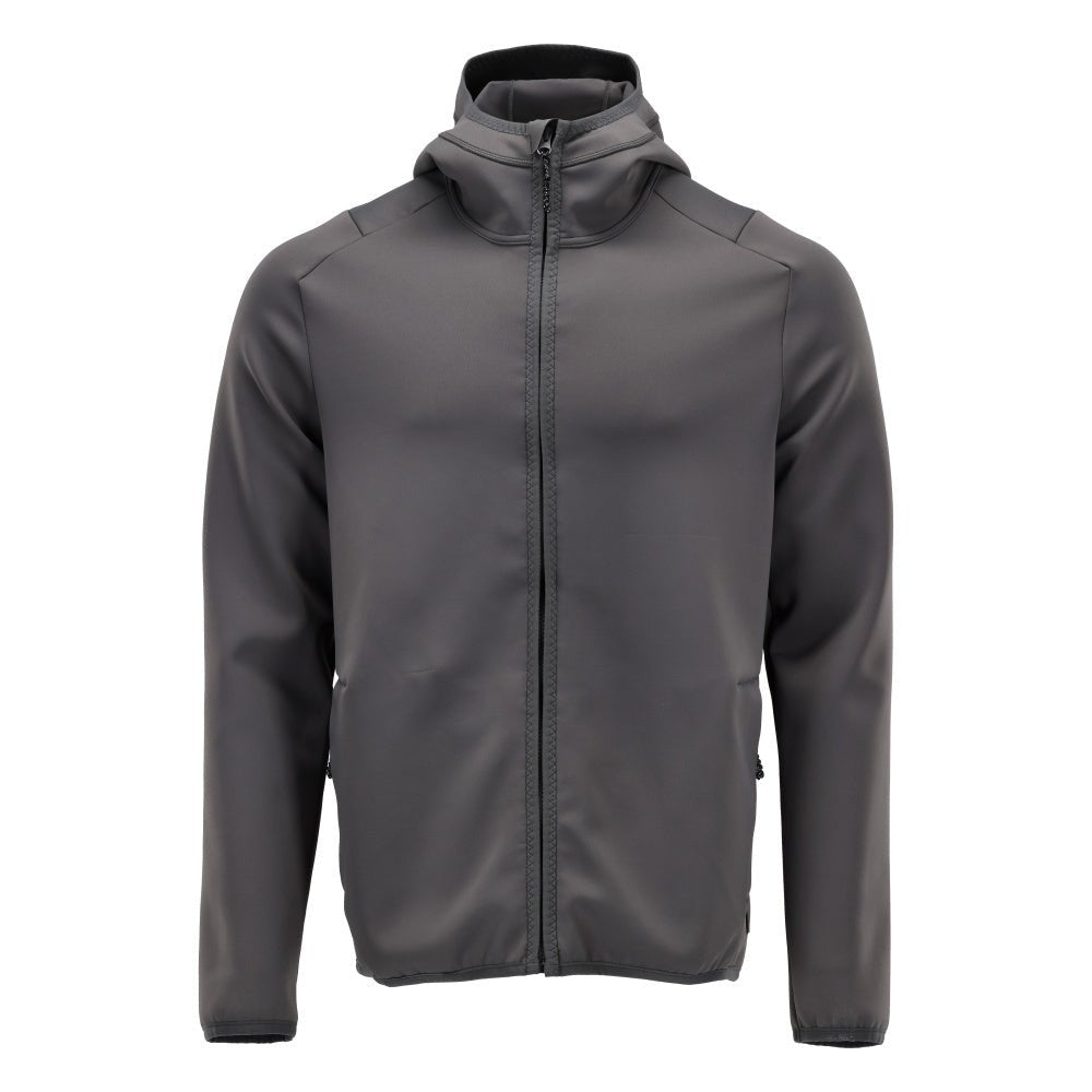 Pull polaire, capuche, veste micropolaire zippée, gris anthracite