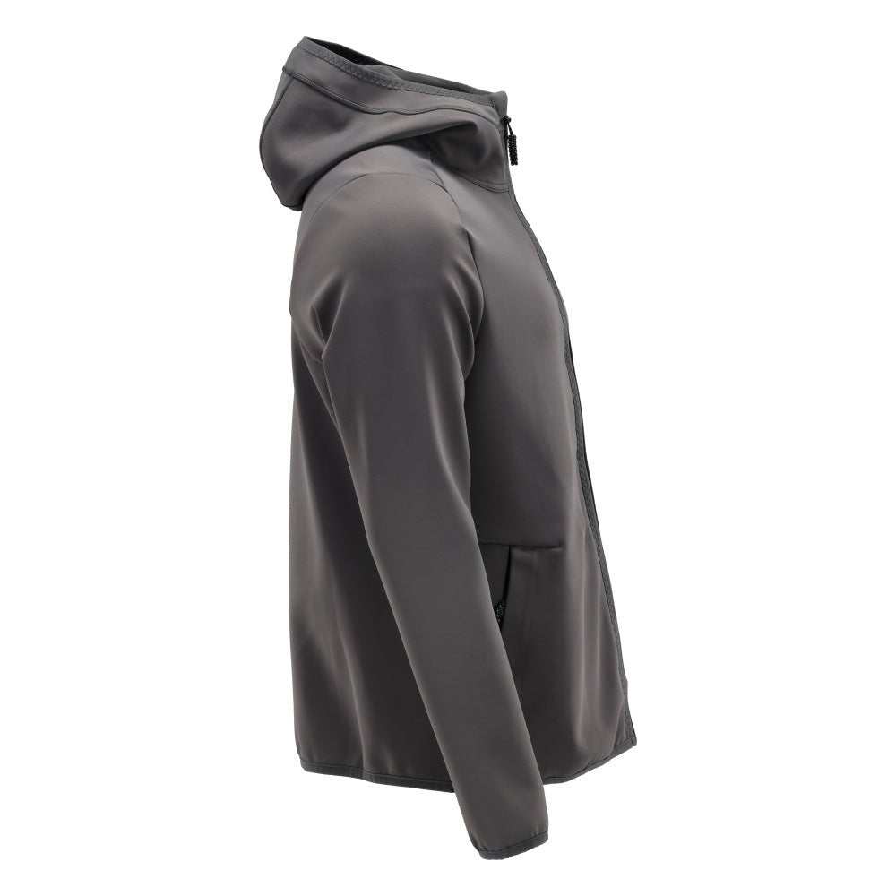 Pull polaire, capuche, veste micropolaire zippée, gris anthracite