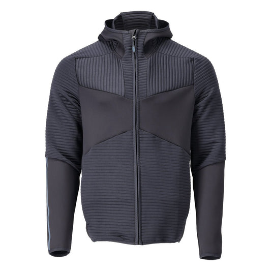 Fleecepullover, Kapuze, Reißverschluss Microfleecejacke, schwarzblau