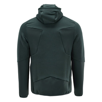 Maglia in felpa, cappuccio, giacca in micropile con zip, verde bosco