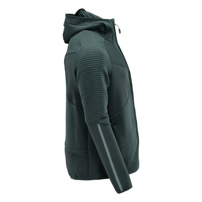 Maglia in felpa, cappuccio, giacca in micropile con zip, verde bosco