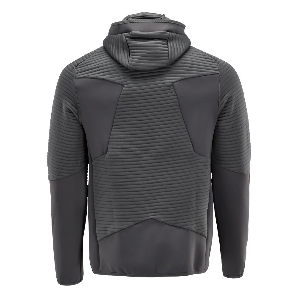 Maglia in pile, cappuccio, giacca in micropile con zip, colore grigio antracite