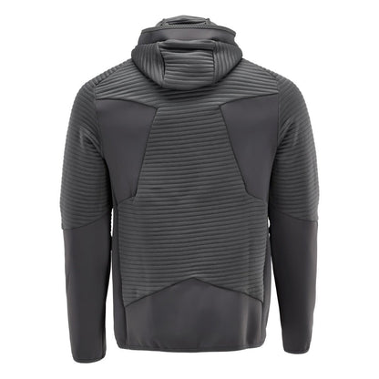 Maglia in pile, cappuccio, giacca in micropile con zip, colore grigio antracite