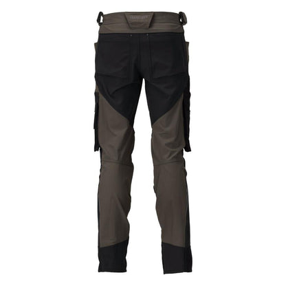 Pantaloni con tasche sulle ginocchia, elasticizzati, pantaloni leggeri, antracite scuro/nero